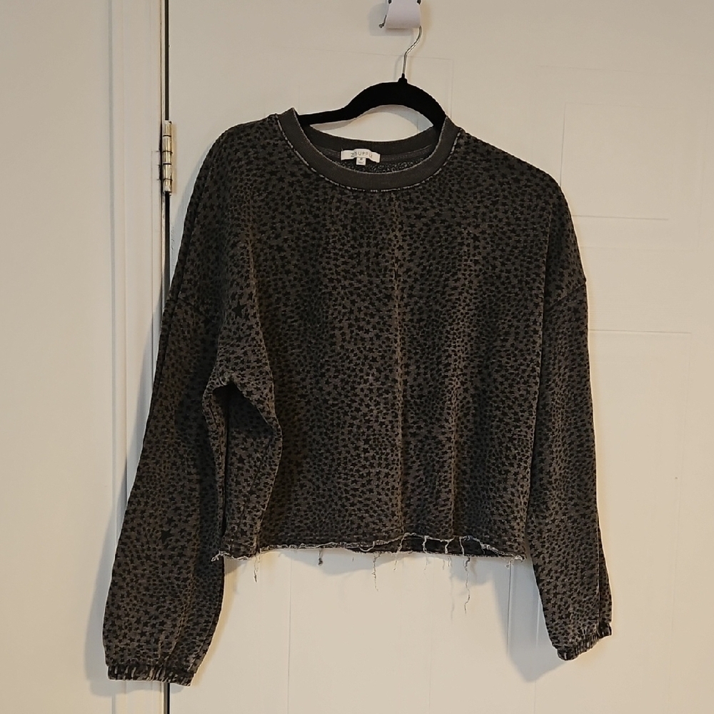 Z Supply Sweatshirt Womens Medium Oversized Pullover stars distress